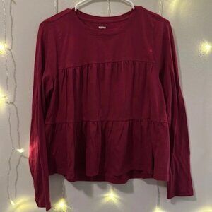Sonoma Tiered Long Sleeve Peplum Shirt​​​​